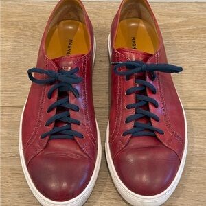 Magnanni Bogue Leather Derby Trainer Shoes - Oxblood Red - Men’s 11 M